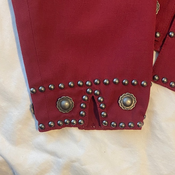 VINTAGE Double D Ranch Burgundy Blazer with Stud Accents - Picture 5 of 13